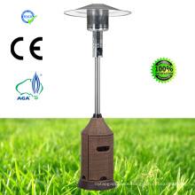 Wicker Pyramid Glass Tube Outdoor Gas Patio Heater